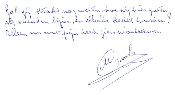 handschrift Marcel Coole